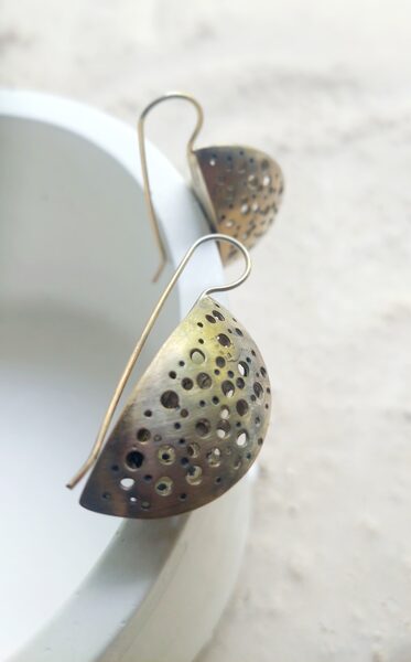Sterling silver gold plated earrings "Sail"