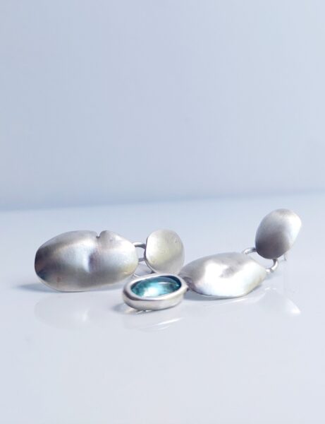 Sterling silver earrings with apatite "Frozen lagune"