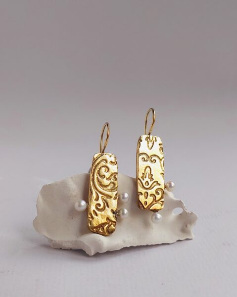 Gold plated sterling silver earrings "Motivs"