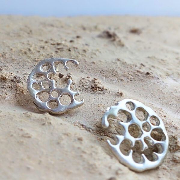 "The moon craters" sterling silver earrings  