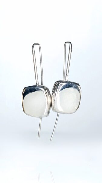 Silver earrings "Dancing cubes"
