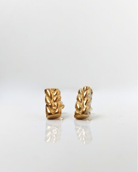 Gold plated sterling silver earrings "Golden braid"